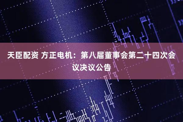 天臣配资 方正电机：第八届董事会第二十四次会议决议公告